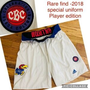 RARE collectors edition ~ KU Adidas Celebrate Black History Culture BB shorts